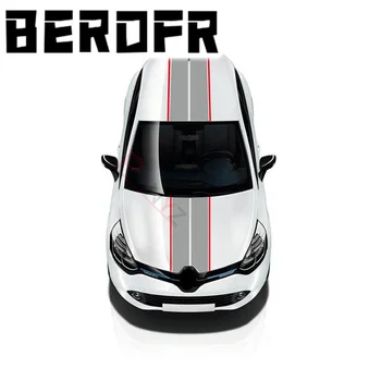 1set Jaoks Renault Clio Racing Sport Triibud Auto Kogu Keha Decor Kleebis Auto Kapuuts Katuse Saba Vinüül Decal Auto Kere Film