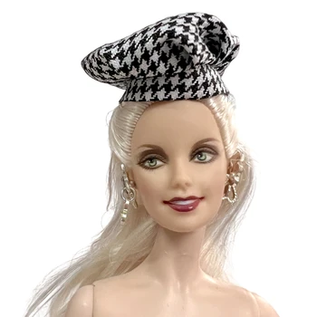 NK Ametlik 1 Tk Stiilne Must & Valge Müts Muster Barbie Nukk Casual Poole Kingitus 1/6 Nukud Sünnipäeva kingitus