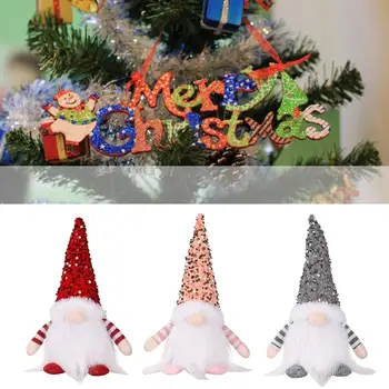 Jõulud peep varba kingad Näota Gnome Nukk LED Hõõguv Xmas Jõulud Ripats Asjade Kingitused Kodu Kaunistamiseks 2024 Aasta Uus Puu W L7D3