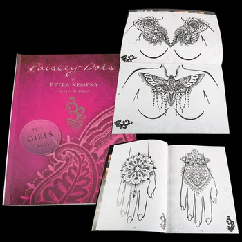 Tattoo Raamat Album Muster Henna Lill, Liblikas Šabloon Tätoveeringud Mall Euroopas, Ameerikas Käsi Rinnal Pahkluu Body Art Käsikiri