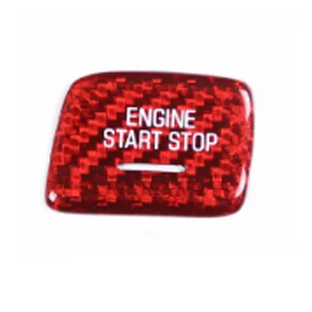 1TK Päris Carbon Fiber+epoksülakk Must/Punane Värvi Auto Start-Stop Nupp Sisekujundus Kaas Colvette C7 Auto Sõiduki