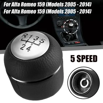 Näiteks Alfa Romeo 159 Brera 2005 -2014 Spider 2005 -2011 5-ukseline, PU Nahk Auto käigukang Nuppu Shift Käsipall