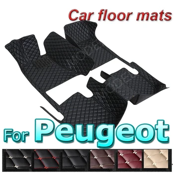 Custom 3D Auto Põranda Matid Peugeot 2008 2014-2019 3008 4008 2017-2023 sisustuselemendid Kunstlik Nahk