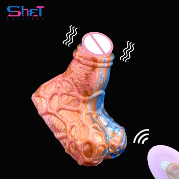 SHET Mini Realistlik Värvikas Dildo Veski Vibratsiooni Tupe Masturbator G-Spot Orgasmi Silikoon Tüdruk kogu Keha Mänguasi Anal Pistik 18