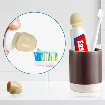 1tk Lõbus Otsik Hambapasta 3D Üpp Hambapasta Hambapasta Dosaator Kate Loominguline Hambapasta Pea Plastikust Kate