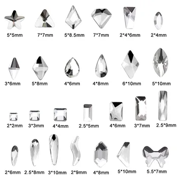 wholesale100pcs Valge Selgelt erineva kujuga Crystal Klanitud Rhinestone 3D, Maniküür Küünte Art Teenetemärgi Võlusid Ehted