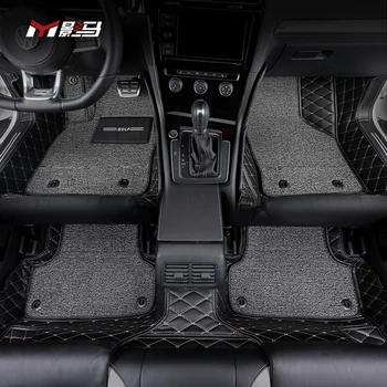 auto matt uus disain hõlmab läve luksus nahk+Silk coil auto matt VW golf 7 mk7 mk7.5 2013-2020