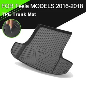 Näiteks Tesla MODEL S 2016-2018 Auto Tagumine Pagasiruumi Kate Matt TPE Veekindel mittelibiseva Kummist Lasti Liner Tarvikud