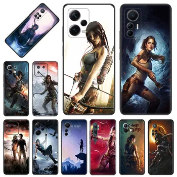 Must Telefon Juhtudel Xiaomi 12S 12T 12 13 Lite Mi CC9 Redmi A1 A2 12C Note12 Pro 4G Pluss Lara Croft Tomb Raider Moe Kaas