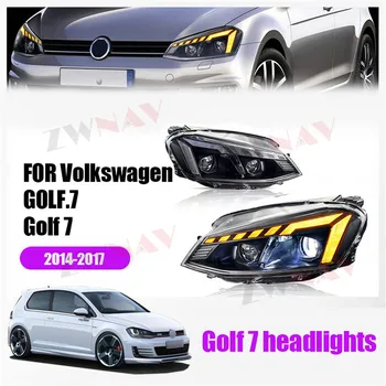 LED-Vilkur Volkswagen Golf 7 2014 2015 2016 2017 kaugtulede Valgus Front Lamp, Kõrge Kvaliteet Moderniseerimiseks Assemby Öö Valguses