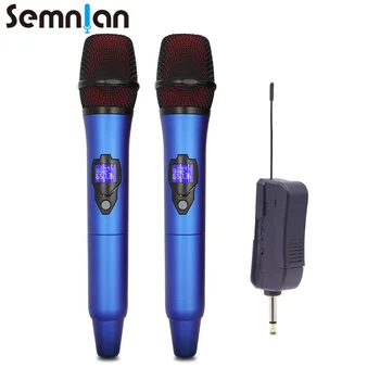 SEMNLAN UHF Dual Juhtmeta Plastikust Dünaamiline Süsteem Koos Vastuvõtja, Laetav Pulmapidu Kõne Klassiruumis Traadita Mikrofon