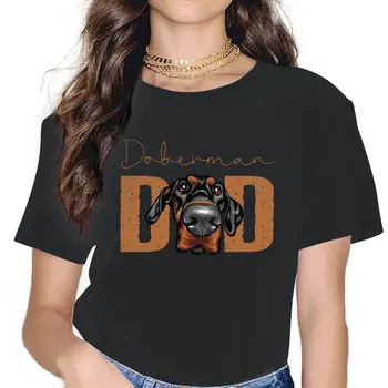 Doberman Naiste Tshirts Koerad Lojaalne Teemasid Kohev Elav Gooti Vintage Naiste Riided Puuvill Graafiline Streetwear