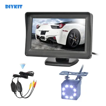 DIYKIT Traadita 4.3 tolline Backup Auto Monitor, HD-LED-Car Kaamera tagurdamiskaamera, signalisatsioon Traadita Parkimine Tagurdamise Süsteem Kit