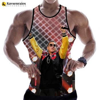 Uus Daddy Yankee Trükitud 3D Vest Meeste ja Naiste Suve Mood Vabaaja Varrukateta Topid, Hip-Hop Laulja Harajuku Streetwear Tees