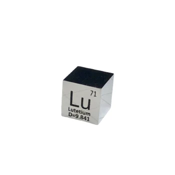 99.95% Kõrge Puhtusastmega Lutetium Lu 9.9 g Nikerdatud Element, perioodilisussüsteemi 10mm Cube Peegel Poleerimine