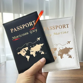 Isikliku Passi Kaane Tasapinna Naised Mehed PU Kohandatud Kuldset Värvi Nimi Passi Omanik Reisida Passi Juhul Pulm Kingitus