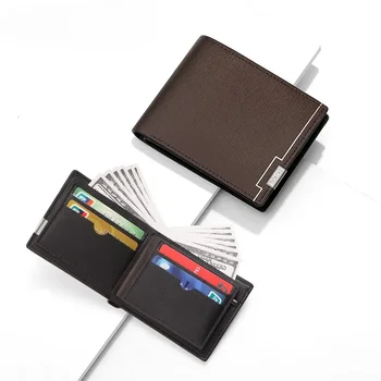 Metallist Lühike Retro Multi-funktsionaalne Euroopa ja Ameerika Lukuga Rahakott Äri Kompaktne ja Lihtne Kaasaskantav Meeste Kaardi Kott