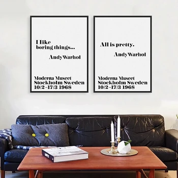 Must Valge Minimalistlik Inspireeriv Andy Warhol Hinnapakkumisi Plakatid, Prindid Pop Põhjamaade Seina Kunsti-Pildid Lõuendile Maali Home Decor