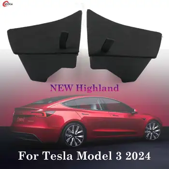 2024 Uus Tesla Model 3 Highland Värskendatud Versiooni TPE Tagumine Pagasiruumi, Ladustamise Bin Pool Kasti Korraldaja Flokeeritud vaibad Kaane Interjöör 2tk