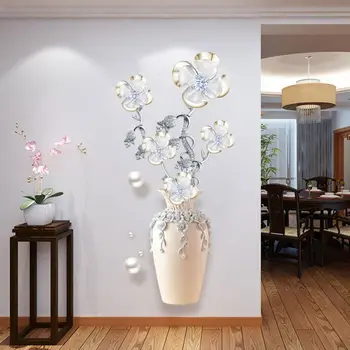 Veekindel lillevaasi Seina Kleebised isekleepuvad Nelja-Leaf Ristik Tapeet, PVC-Eemaldatav Kunst Seinamaaling Kleebis elutuba