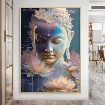 Budistliku Buddha Kuju, Plakatite Printimine Elutuba Home Decor Abstraktse Sakyamuni Ja Lill Lõuendile Maali Seina Art Cuadros