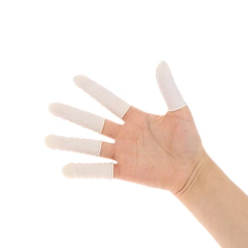 100TK/palju Lateks Sõrmega Kindad Maniküür Vahendid Küünte Salon Seadmed Küünte Tava Hand Protector Laud Hulgi Accesorios