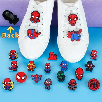 1tk Lahe Marvel Spider-Man Shoelace Lukk Tarvikud PVC 20 Stiile Hulgi-Fit Sandaalid Kaunistada Võlusid Poistele Naistele Kingitusi