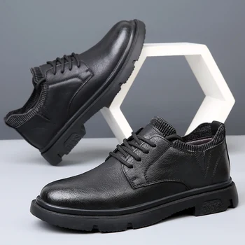 Meeste Oxfordi Kingad Trendikad Mustad Vabaaja jalanõud Luksus Briti Stiilis Meeste Saapad Väljas Non-Slip Tööd Kingad Disain Ametlik Pool Paadid