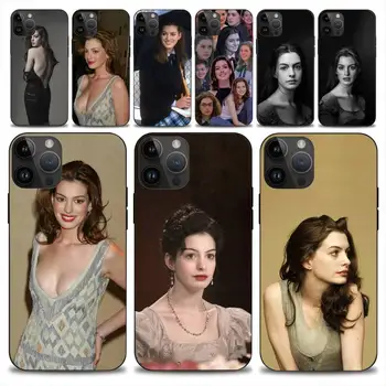 Anne Hathaway Telefon Case For iphone 14 13 12 11 15 Pro Max Plus Mini X Pehme Juhul