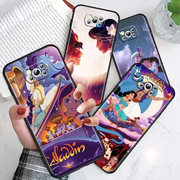 Disney Printsess Jasmine Jaoks Xiaomi Poco M4 X4 X3 F3 GT NFC M3 C3 M2, F2 F1 X2 Pro Mi Mix3 Silikoon Musta Telefoni Puhul