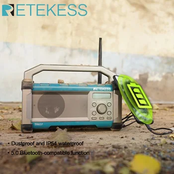 Retekess TR637 Jobsite Raadio Kaasaskantavad Raadiod AM FM Bluetooth-Taaslaetav Aku, Telefoni Laadimine Jobsite Ehitus