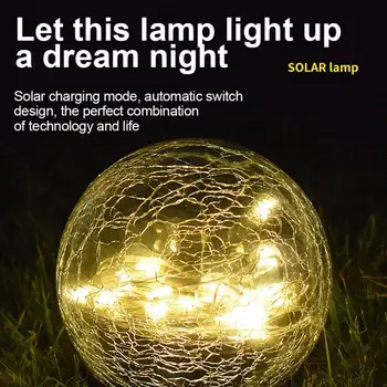 Päikese-Aed Valgus, LED Krakitud Klaasist Palli Maetud Kerge Väljas Veekindel Muru Lamp Kodu Hoovis Rada jõuluehe
